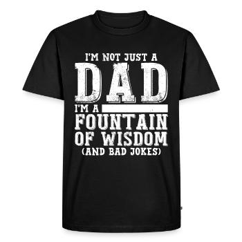 Papa Fête des pères Papa Blagues - T-shirt Premium bio Homme - noir - Devant - Nico (187cm)