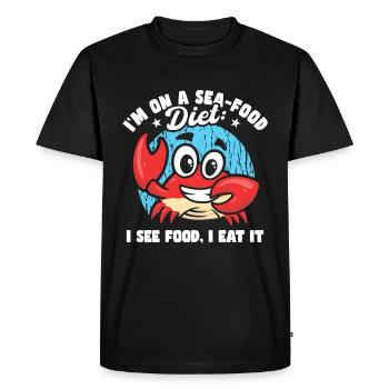 Je suis sur un régime de fruits de mer drôle papa blagues croisière - T-shirt Premium bio Homme - noir - Devant - Nico (187cm)