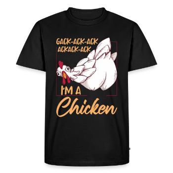 Je suis un poulet drôle d’élevage poule amateur de poulet - T-shirt Premium bio Homme - noir - Devant - Nico (187cm)