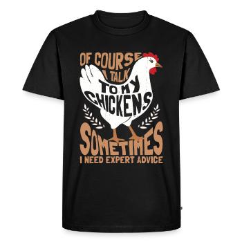 Élevage d’amateurs de poulet - T-shirt Premium bio Homme - noir - Devant - Nico (187cm)