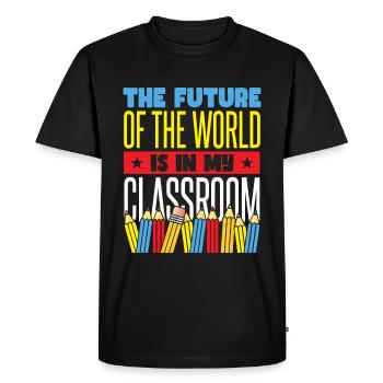 Citation de l’école Enseignant de retour à l’école - T-shirt Premium bio Homme - noir - Devant - Nico (187cm)