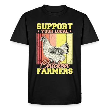 Soutenez vos producteurs de poulet locaux - T-shirt Premium bio Homme - noir - Devant - Nico (187cm)