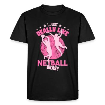 Cadeau Netball - T-shirt Premium bio Homme - noir - Devant - Nico (187cm)