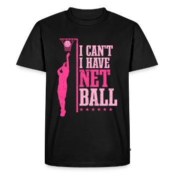 Je ne peux pas avoir de netball - T-shirt Premium bio Homme - noir - Devant - Nico (187cm)