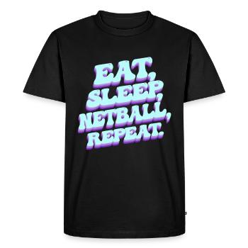 Drôle d’amateur de netball - T-shirt Premium bio Homme - noir - Devant - Nico (187cm)
