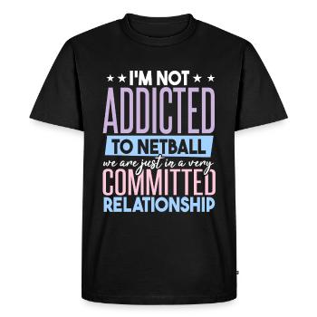 Je ne suis pas accro au netball - T-shirt Premium bio Homme - noir - Devant - Nico (187cm)