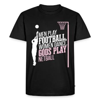 Les dieux jouent au netball - T-shirt Premium bio Homme - noir - Devant - Nico (187cm)