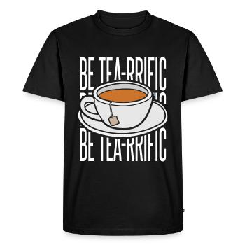 Drôle de cadeau d’amateur de thé - T-shirt Premium bio Homme - noir - Devant - Nico (187cm)