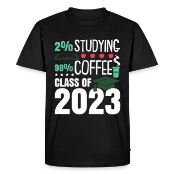 Café de la classe 2023 - T-shirt Premium bio Homme - noir - Devant - Nico (187cm)