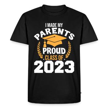 J’ai rendu mes parents fiers de la classe de 2023 - T-shirt Premium bio Homme - noir - Devant - Nico (187cm)