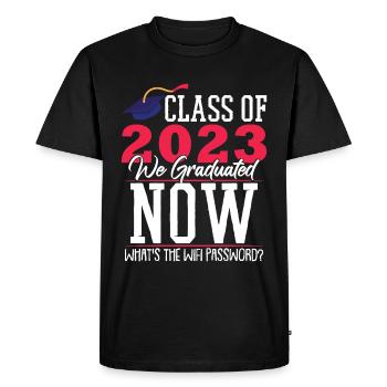 Classe de 2023 Nous avons obtenu notre diplôme maintenant - T-shirt Premium bio Homme - noir - Devant - Nico (187cm)