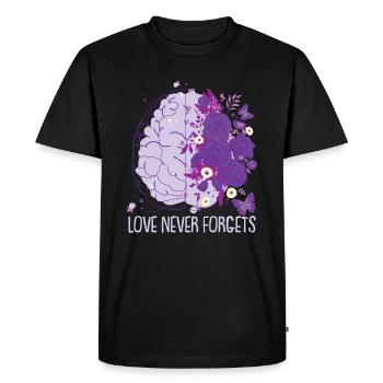 L’amour n’oublie jamais - T-shirt Premium bio Homme - noir - Devant - Nico (187cm)