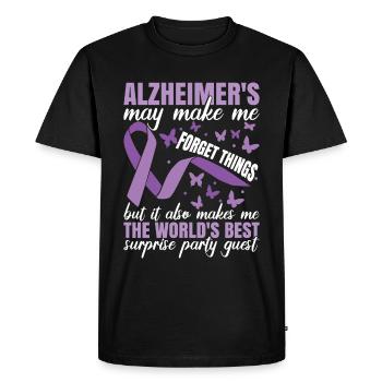 Sensibilisation à la maladie d’Alzheimer | Ruban violet | Dément - T-shirt Premium bio Homme - noir - Devant - Nico (187cm)