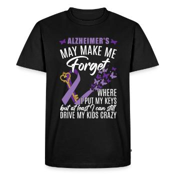 Alzheimer Démence Ruban violet - T-shirt Premium bio Homme - noir - Devant - Nico (187cm)