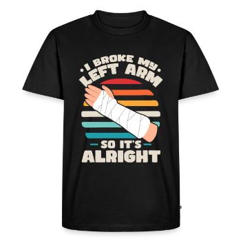 Broken Arm Funny - Men's Premium Organic T-Shirt - black - Front - Nico (187cm)