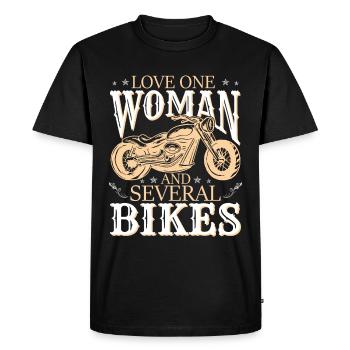Motard motard disant motocycliste - T-shirt Premium bio Homme - noir - Devant - Nico (187cm)