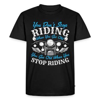 Motocycliste Moto Motard Motard - T-shirt Premium bio Homme - noir - Devant - Nico (187cm)
