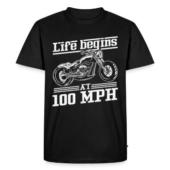 Drôle de motard moto moto - T-shirt Premium bio Homme - noir - Devant - Nico (187cm)