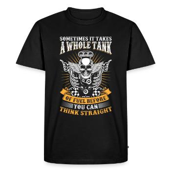 Moto Moto Moto Motard Motard - T-shirt Premium bio Homme - noir - Devant - Nico (187cm)