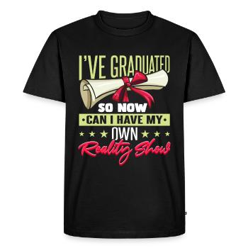 Funny Graduation Quote Graduated - Men's Premium Organic T-Shirt - black - Front - Nico (187cm)