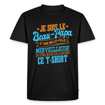 Je Suis Le Beau-Papa - T-shirt Premium bio Homme - noir - Devant - Nico (187cm)