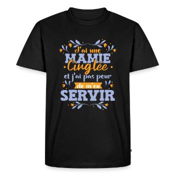 J'ai Une Mamie Cinglée - T-shirt Premium bio Homme - noir - Devant - Nico (187cm)