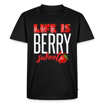 Life Is Berry Sweet - Men's Premium Organic T-Shirt - black - Front - Nico (187cm)