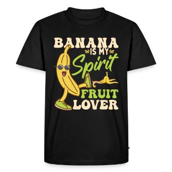 Banana Is My Spirit Fruit Lover - Men's Premium Organic T-Shirt - black - Front - Nico (187cm)