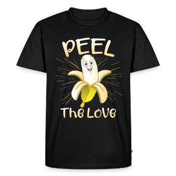 Peel The Love - Men's Premium Organic T-Shirt - black - Front - Nico (187cm)