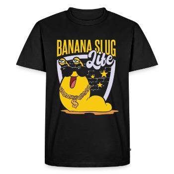 Vie de limace de banane - T-shirt Premium bio Homme - noir - Devant - Nico (187cm)