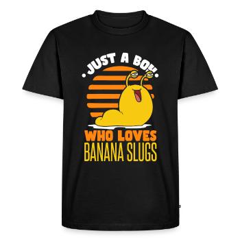 Juste un garçon qui aime les limaces de banane - T-shirt Premium bio Homme - noir - Devant - Nico (187cm)