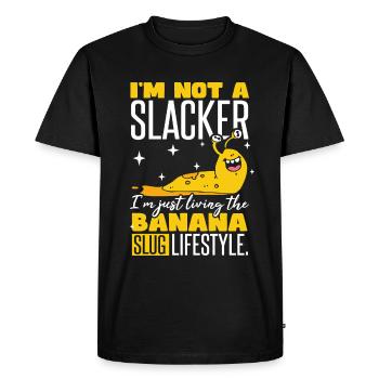 Je vis juste le style de vie de la limace de banane - T-shirt Premium bio Homme - noir - Devant - Nico (187cm)