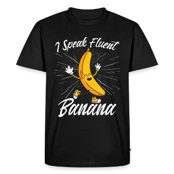 I Speak Fluent Banana - Men's Premium Organic T-Shirt - black - Front - Nico (187cm)