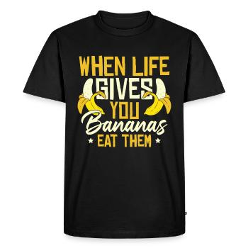 When Live Gives You Bananas - Men's Premium Organic T-Shirt - black - Front - Nico (187cm)