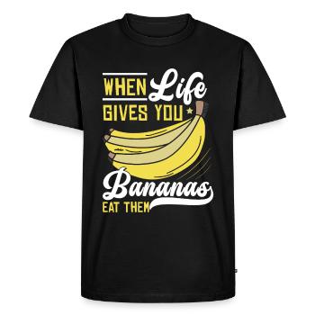 When Live Gives You Bananas Fruit - Men's Premium Organic T-Shirt - black - Front - Nico (187cm)