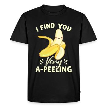 I Find You Very A-Peeling - Men's Premium Organic T-Shirt - black - Front - Nico (187cm)