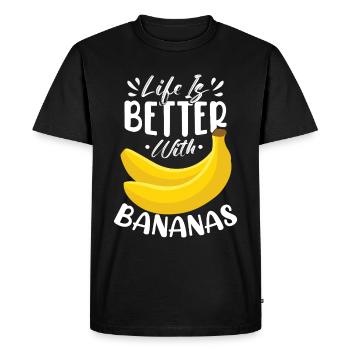 Life Is Better With Bananas - Men's Premium Organic T-Shirt - black - Front - Nico (187cm)