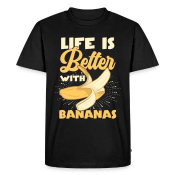 Life Is Better With Bananas - Men's Premium Organic T-Shirt - black - Front - Nico (187cm)