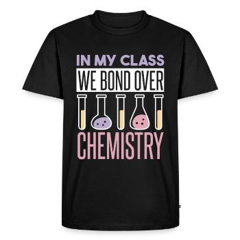 Dans ma classe, nous tissons des liens autour de la chimie - T-shirt Premium bio Homme - noir - Devant - Nico (187cm)