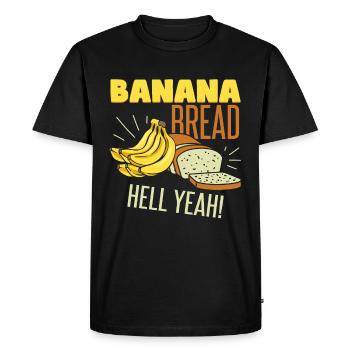 Funny Banana Bread - Men's Premium Organic T-Shirt - black - Front - Nico (187cm)