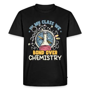 Dans ma classe, nous tissons des liens autour de la chimie - T-shirt Premium bio Homme - noir - Devant - Nico (187cm)