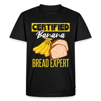 Certified Banana Bread Expert - Men's Premium Organic T-Shirt - black - Front - Nico (187cm)