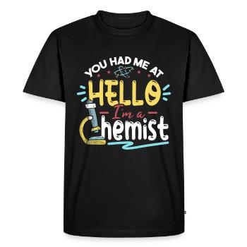 You Had Me At I'm A Chemist - Men's Premium Organic T-Shirt - black - Front - Nico (187cm)