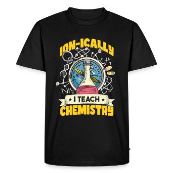 J’enseigne la chimie - T-shirt Premium bio Homme - noir - Devant - Nico (187cm)