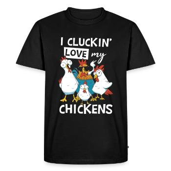 J’aime mes poules - T-shirt Premium bio Homme - noir - Devant - Nico (187cm)