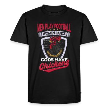 Les dieux ont des poulets - T-shirt Premium bio Homme - noir - Devant - Nico (187cm)