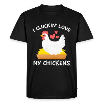 J’aime mes poules - T-shirt Premium bio Homme - noir - Devant - Nico (187cm)