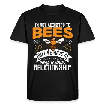 Je ne suis pas accro aux abeilles - T-shirt Premium bio Homme - noir - Devant - Nico (187cm)