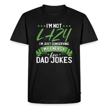 Papa Blague Drôle Papa - T-shirt Premium bio Homme - noir - Devant - Nico (187cm)