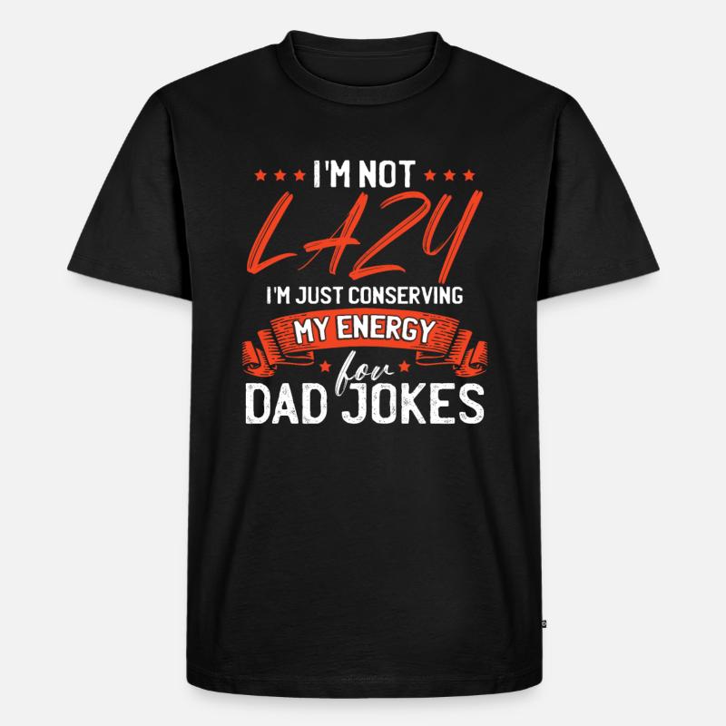 Papa-Witze - Männer Premium Bio T-Shirt - Schwarz